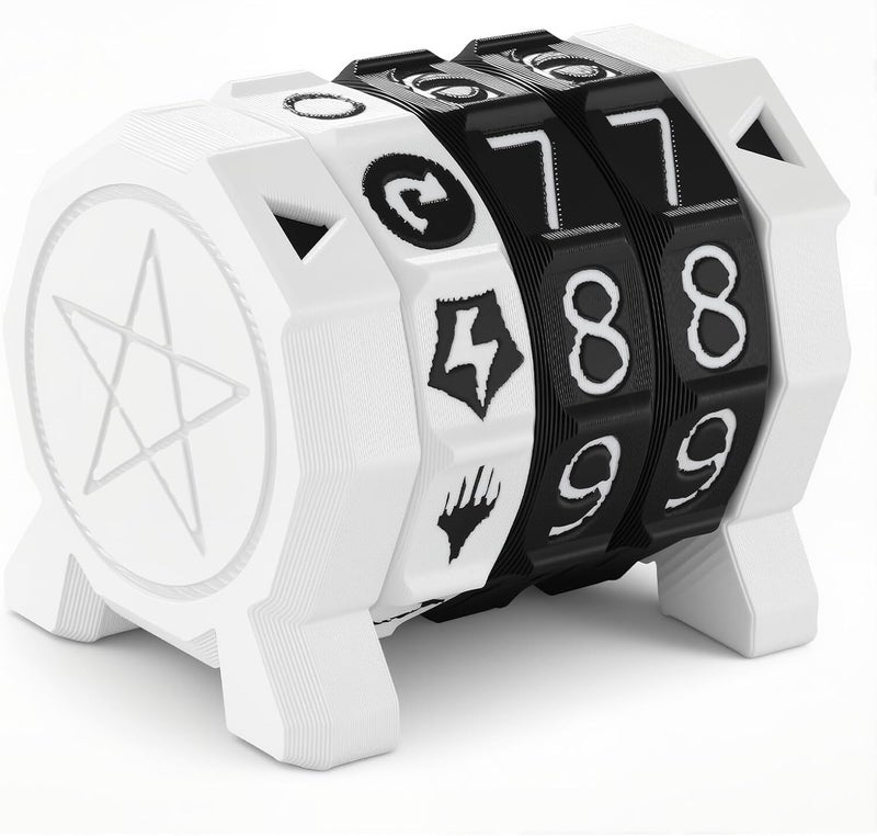 Ravonixis MTG Life Counter Wheel Health Tracker Gradient Game Counter for Board Game Compatible Table top Games with Magic Card Game Accessories CCG Creature Stats (White with Black) - Image 1